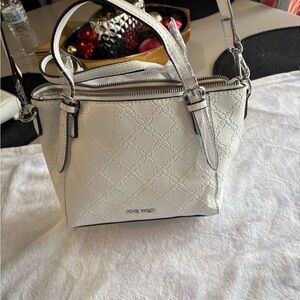 Anne Klein Cream Embossed Satchel